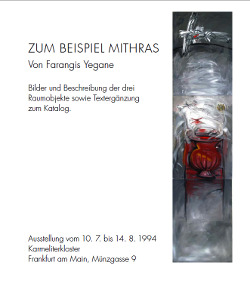 Catalolgue: 'zum Beispiel Mithras', the Objects of PART 1 and an introduction by Dr. Payam Nabarz